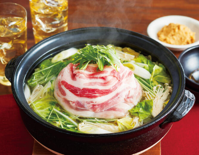 香味味噌だれと食べる　肉盛り！豚バラ鍋