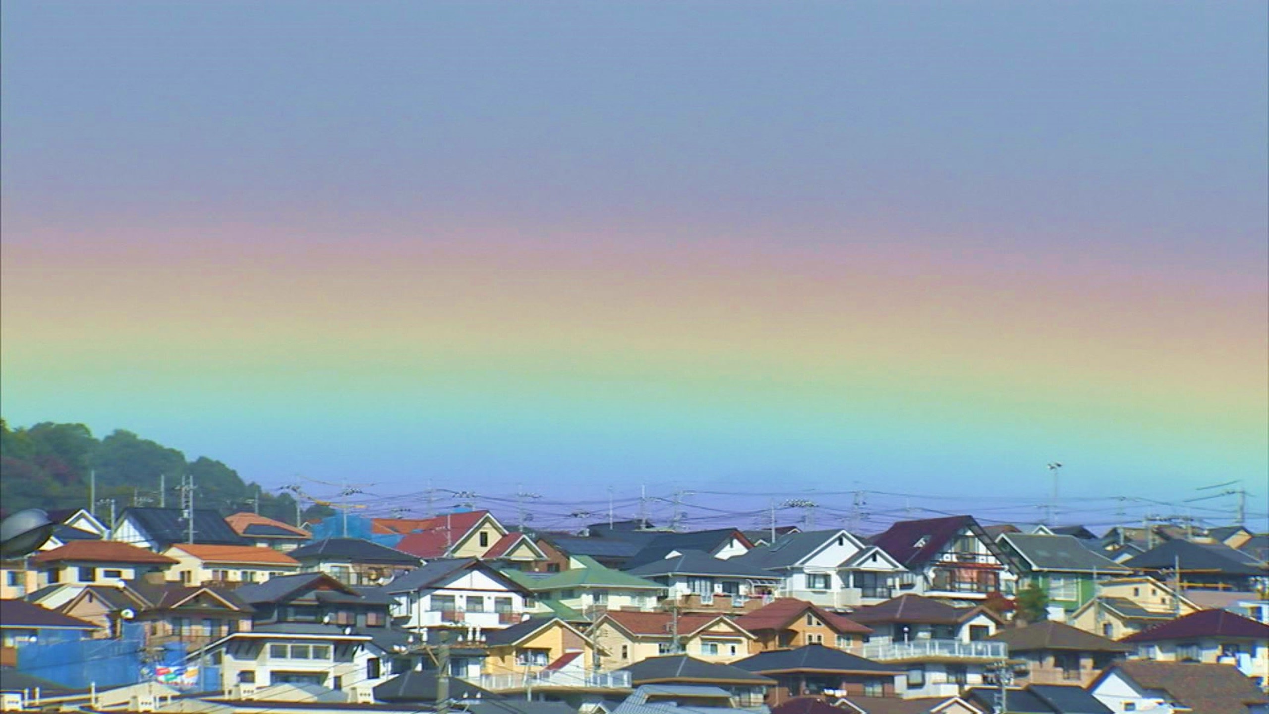 太陽高度が低いときの虹